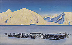 Fig. 7: Rockwell Kent (1882–1971), Arrival of the Post, 1935–41. Oil on canvas, 40 x 64 inches. State Pushkin Museum of Fine Arts, Moscow, Russia..