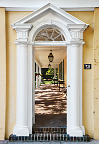 Detail of the entryway at the Thomas Rose House. Photography by Carrie Naas.