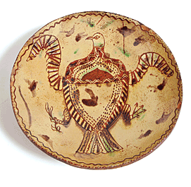 Fig. 3: Redware plate, Unknown maker, Pennsylvania, nineteenth century. Diam. 10-1/2 in. Private Collection.