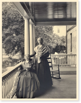 Eldress Emma Neale (seated) and Sister Sadie Neale.