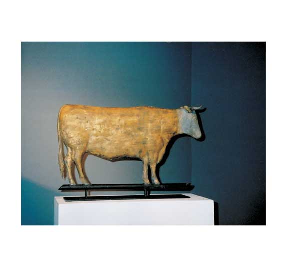 Gilded Copper Steer Weathervane with Cast Head