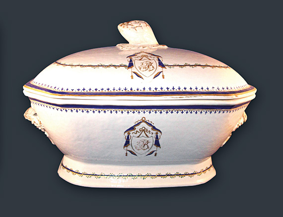 Chinese Export Tureen with Monogram