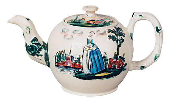 Cuppa Tea with English Polychrome Enamel Salt Glaze