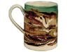 Combed Marbleized Mochaware Mug with Green
