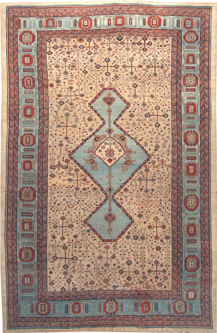 Antique Persian Bakshaish Carpet