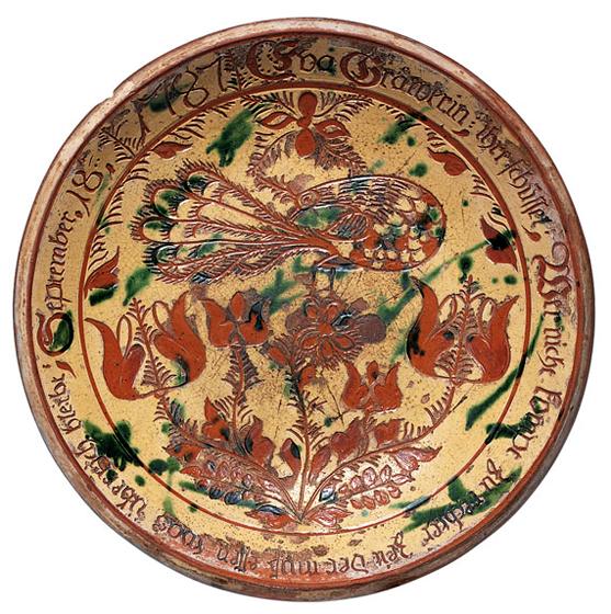 Sgraffito Redware Plate