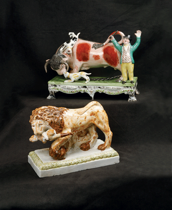 English Pottery Bull-Baiting and Man-Eating Groups