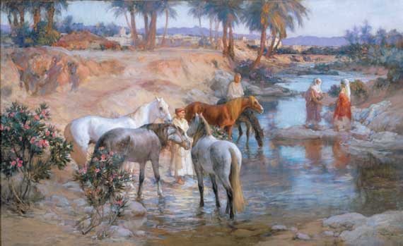 <i>Arabs Watering the Horses in El-Kantara, Algeria</i>