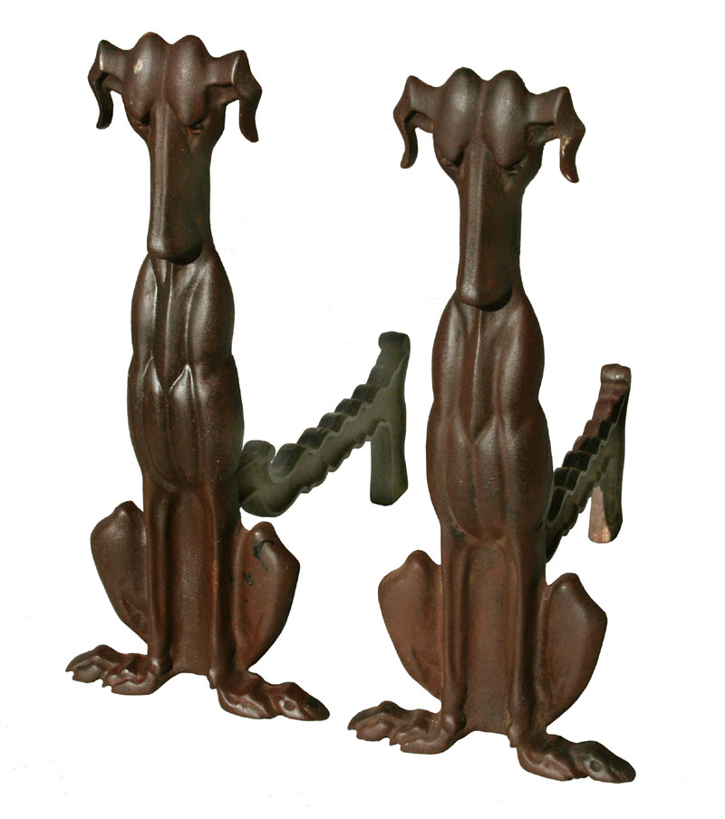 Very Stylish Dog Andirons