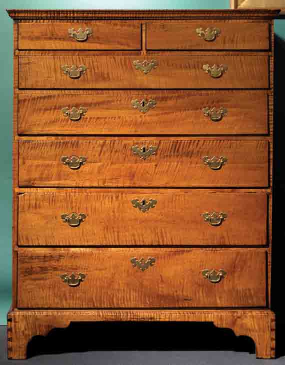 Rhode Island Semi Tall Tiger Maple Chest