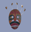Wood Carved and Polychrome Painted Eskimo Mask