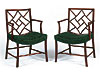 Pair of George III Mahogany Open Armchairs