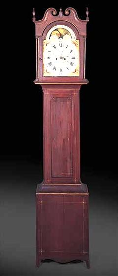 Federal Paint-Decorated Tall-Case Clock
