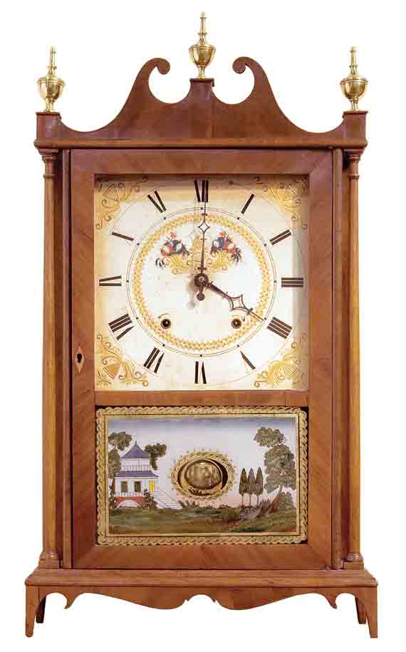 Eli and Samuel Terry Pillar and Scroll Shelf Clock