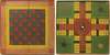 19th Century Exceptional Double Sided Wood Parcheesi and Checkers Gameboard