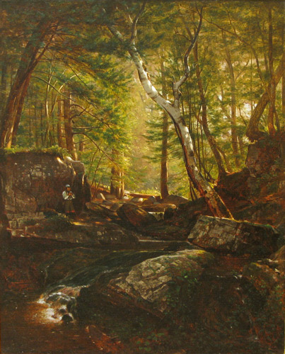 Trout Fisherman in a Mountain Stream