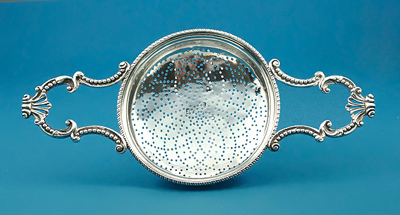 GEORGE III SILVER LEMON STRAINER,  Charles Aldridge & Henry Green, London, 1771