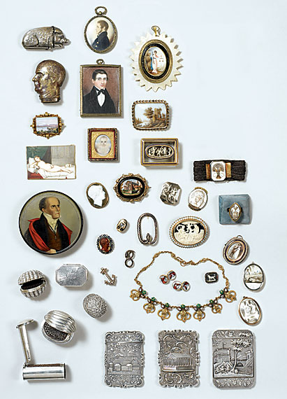 A Miscellaneous Group of Miniatures & Jewelry