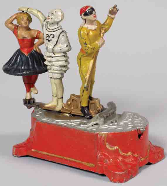 Clown, Harlequin and Columbine Mechanical Bank