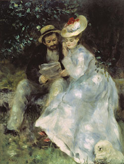 Pierre-Auguste Renoir (France, 1841-1919), Confidences, ca. 1873. Oil on canvas, 32 x 23-3/4 inches. Portland Museum of Art, Maine. The Joan Whitney Payson Collection at the Portland Museum of Art, gift of John Whitney Payson, 1991.