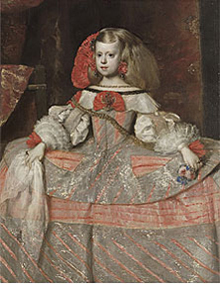 Velázquez and workshop, The Infanta Margarita, ca. 1660-63, oil canvas, 47-5/8 x 37-3/8 inches, Kunsthistorisches Museum Wien, Gemäldegalerie.