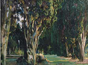 Fig. 4: John Singer Sargent (1856–1925) Falconieri Gardens, Frascati, 1907. Oil on canvas, 27-3/4 x 35-1/2 inches. Courtesy, Cheekwood Botanical Garden & Museum of Art, Nashville, Tenn., Gift of Mr. and Mrs. Walter Knestrick.