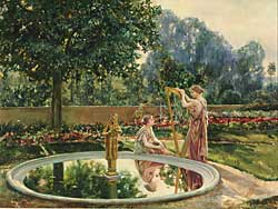 Fig. 6: Will Hicock Low (1853–1932) L’Interlude: Jardin de MacMonnies, 1901. Oil on canvas, 26 x 32-1/2 inches. Courtesy, Collection of the University of Virginia Art Museum, Charlottesville, Museum purchase.
