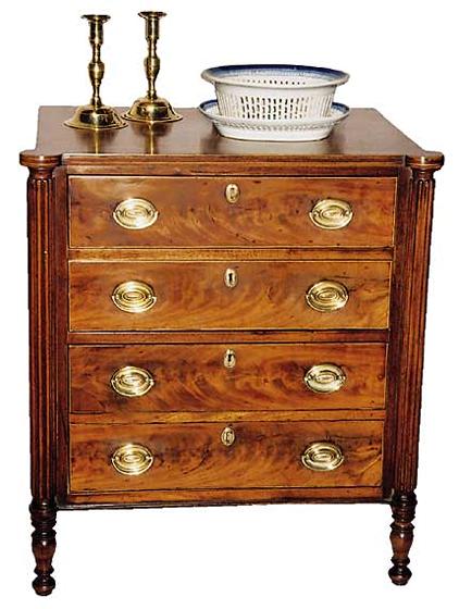 Mahogany Four-drawer Federal Inlaid Chest