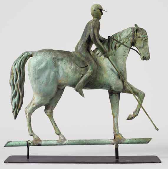 Polo Player on Fancy Horse Weathervane