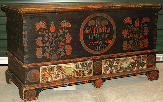 Lift-Top Chest with Two Drawers