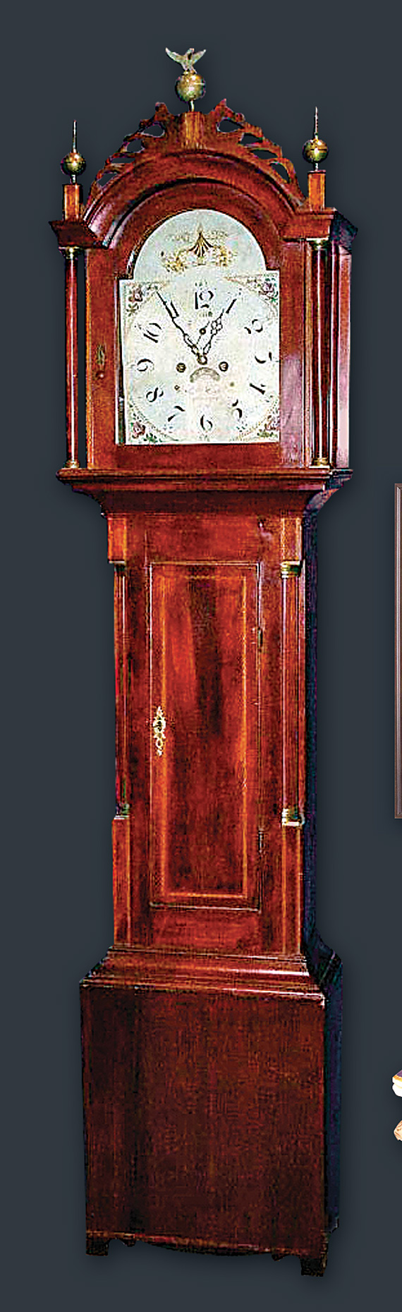 Abel Hutchins' Tall Clock with Inlaid Cherry Case