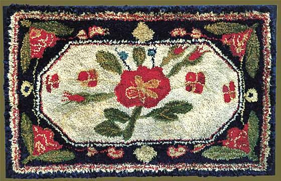 Vermont Hooked Rug on Linen