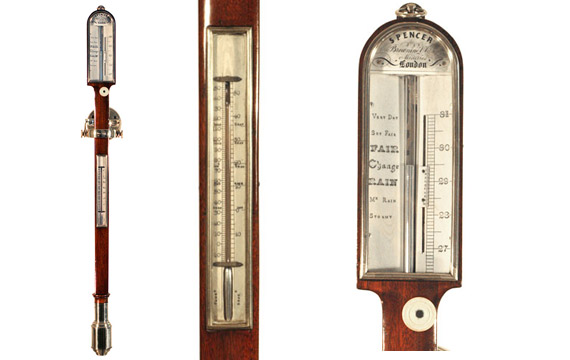 19th Century mahogany ship's barometer by Spencer, Browning & Co., London
