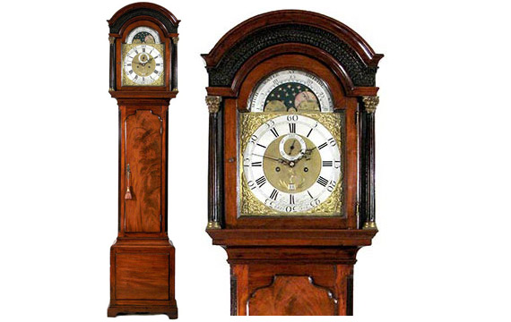 18th century mahogany Bristol longcase clock