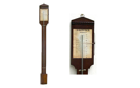 Danish mahogany stick barometer