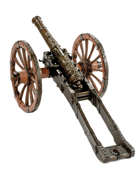 Finely Detailed Model of a 12-Pounder Bronze Cannon