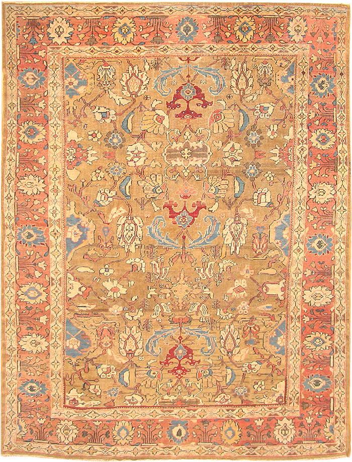 Antique Sultanabad Persian Carpet