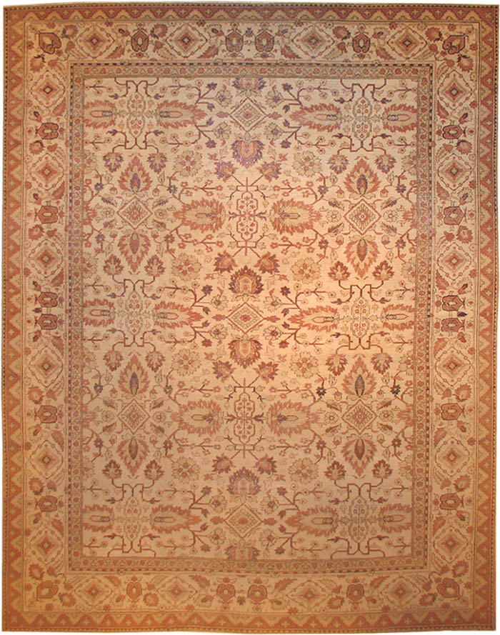 Antique Oriental Agra Carpet