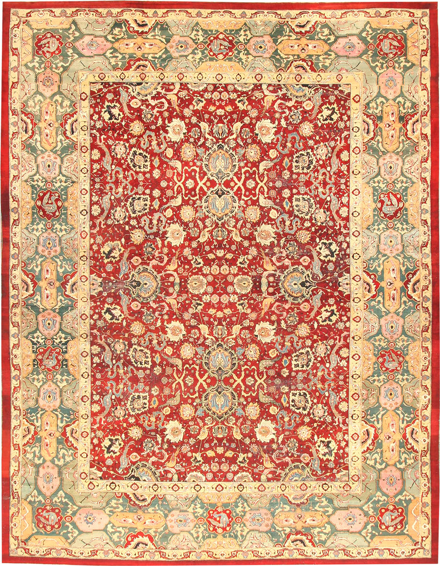 Antique Oriental Agra Carpet