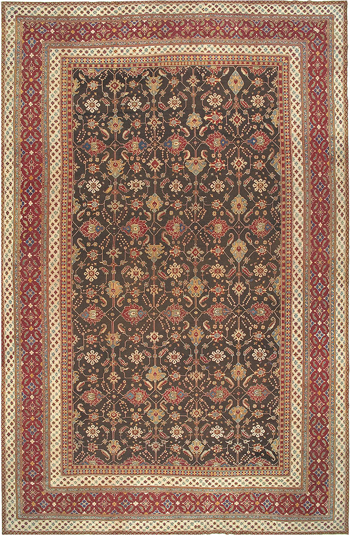 Antique Oriental Agra Carpet