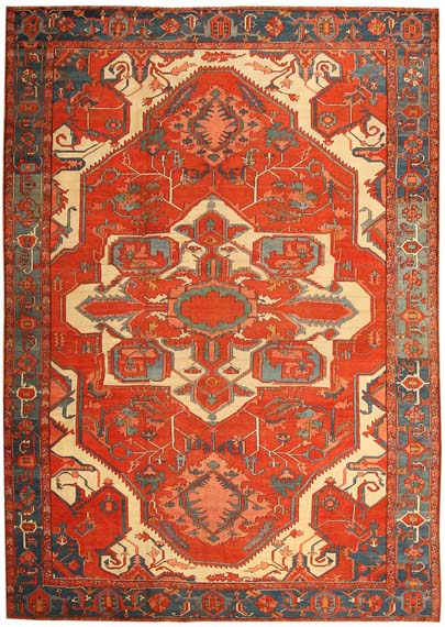Antique Persian Heriz Serapi Rug / Carpet