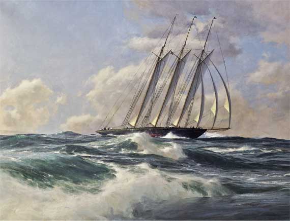 Schooner Yacht ATLANTIC sets the Transatlantic Record, 1905