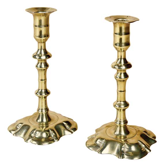 Pair of George II Brass Candlesticks