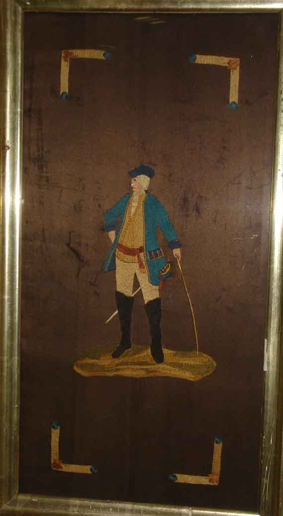 American crewelwork depicting George Washington as a General.