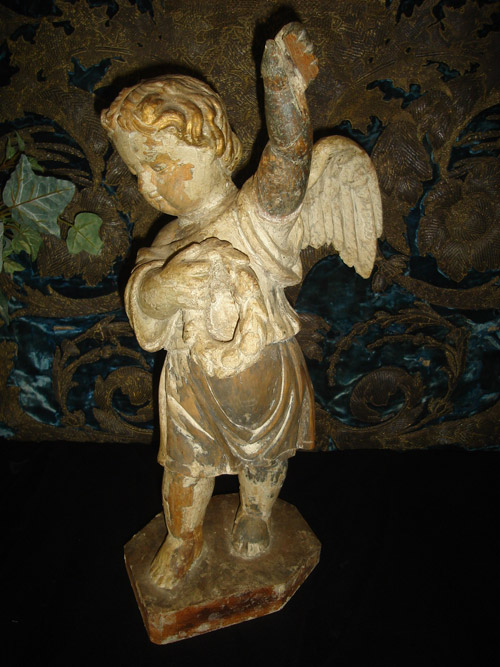 Quebec Carved Angel, early 19th. c.