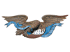 Carved and Painted Wood Eagle and Shield