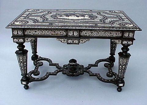 A Northern Italian Ivory Inlaid Table