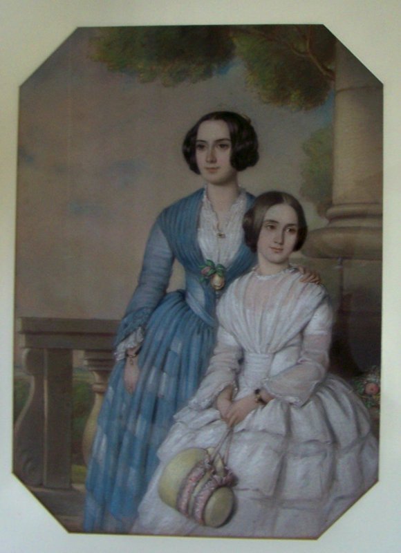 Watercolor Portrait of Sisters