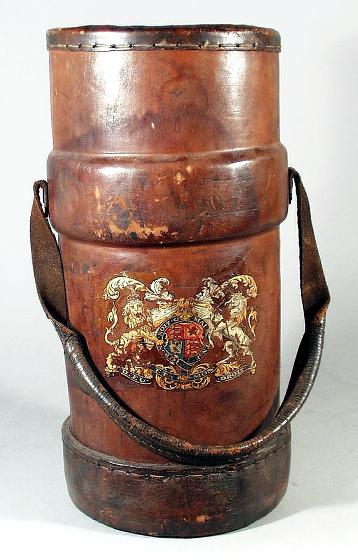 Victorian Cartridge Leather Bucket