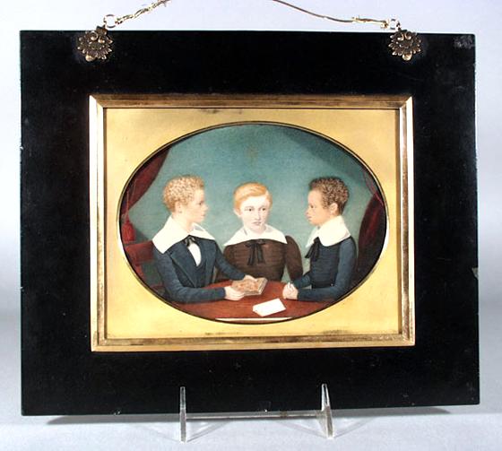 Portrait Miniature of Three Young Scholars